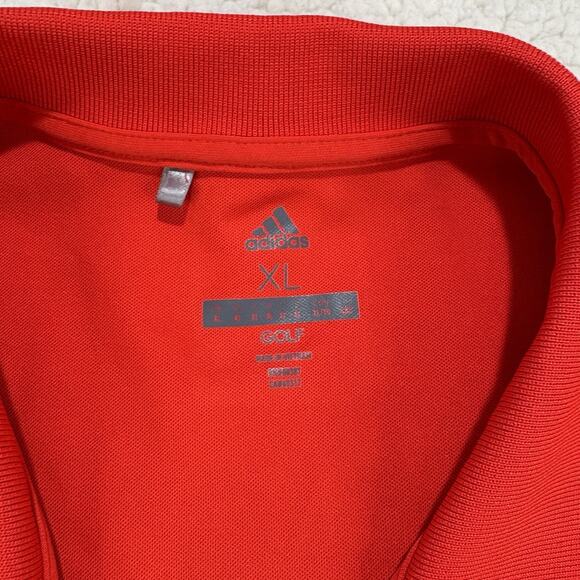 Adidas Golf Polo Shirt Mens XL Short Sleeve Solid Red Short Sleeve Performance - Picture 3 of 7